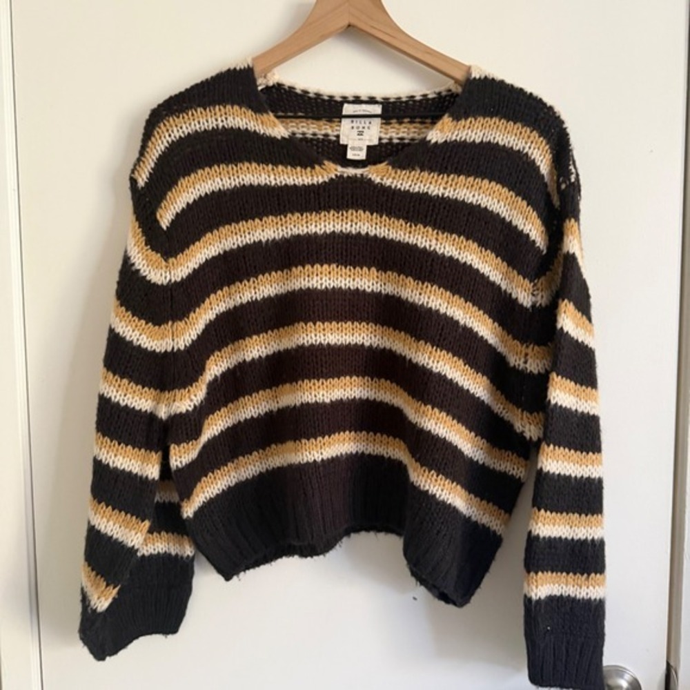 Billabong Womens Striped Chunky Knit Sweater Small Granolagirl Boho